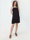 Losan 112-7017AL Mini Καλοκαιρινό All Day Φόρεμα Αμάνικο Μαύρο