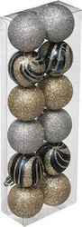 Set of 12 Multicoloured Plastic Ball Ornaments 4cm Set of 12 Multicoloured Plastic Ball Ornaments 4cm