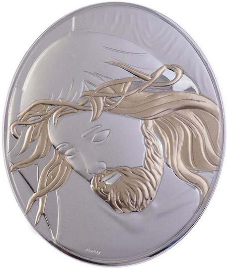 Slevori Image Jesus Christ Silver 4.4x5.4cm