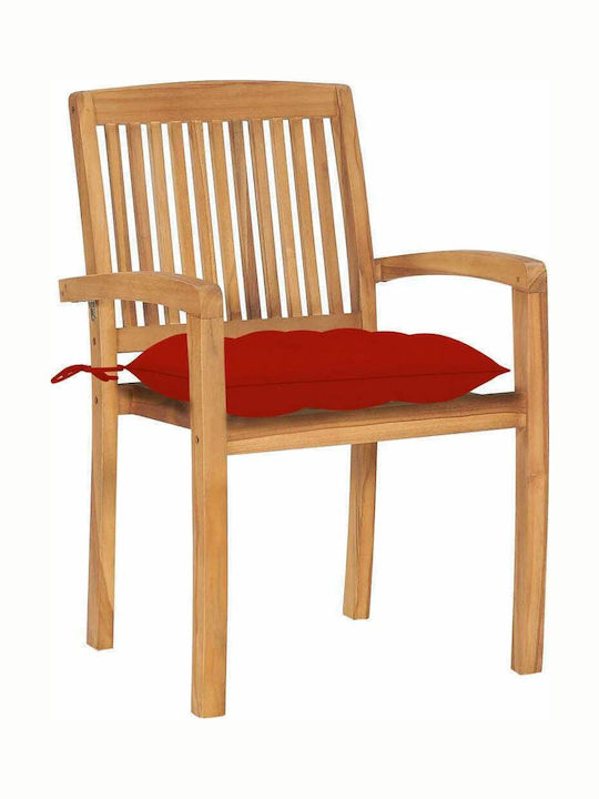 Καρέκλα Εξωτερικού Χώρου Ξύλινη με Μαξιλάρι Καφέ 6τμχ 60x57.5x90εκ.