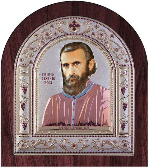 Slevori Saint Icon Arsenios Silver 8.8x10cm