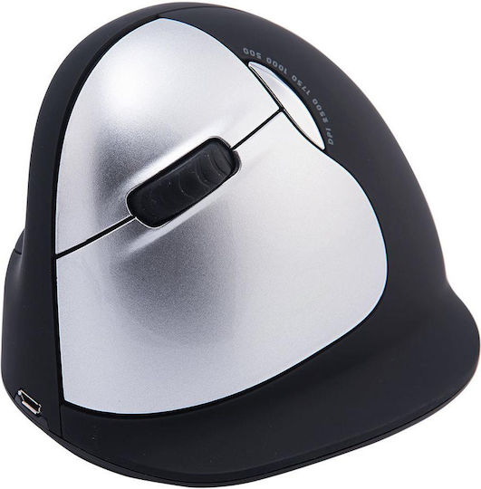 R-Go Tools HE Large Ασύρματο Εργονομικό Vertical Ποντίκι για Αριστερόχειρες Μαύρο/Ασημί