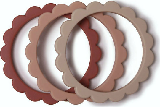 Mushie Teething Ring made of Silicone for 0 m+ 3pcs