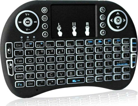 Mini Backlit Ασύρματο Πληκτρολόγιο με Touchpad Αγγλικό US