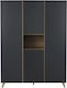 Kallen Vier Türen Schrank Anthracite 143x57x190cm