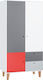 Concept Two Door Wardrobe with 2 Drawers Grey 103.5x55x201.5cm