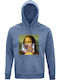 Hoodie Unisex, Organic "Monalisa Lollipop", Blue