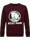 Sweatshirt unisex, Organic "Stay Punk", Burgundy