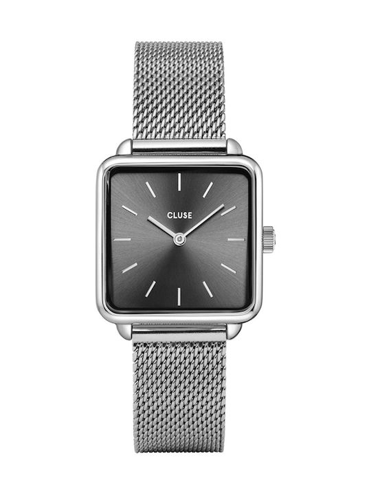 Cluse La Tetragone Damen Uhr mit Gray Metallarm...