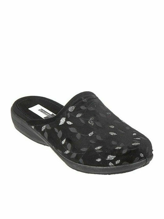 Mitsuko Winter Damen Hausschuhe Schwarze