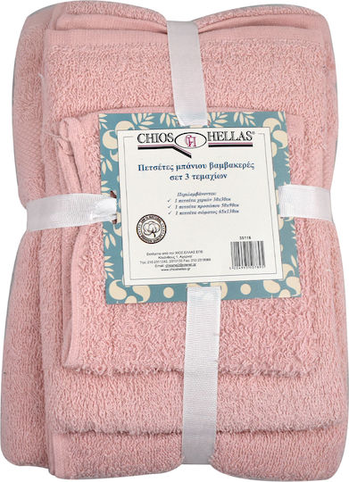 Chios Hellas Badetuch-Set 3 Stück Rosa