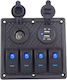 Kewig SP12 Boat Switch with Panels Panel with 4 Waterproof Switches, Lighter, 2 x USB