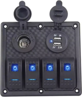 Kewig SP12 mit Paneelen Panel mit 4 wasserdichten Schaltern, Zigarettenanzünder, 2 x USB