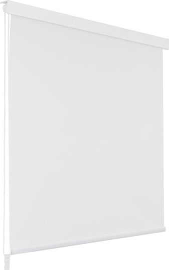vidaXL Κουρτίνα Μπάνιου Υφασμάτινη Ρολό 140x240 cm Λευκό