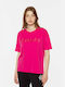 Superdry Classic Source Damen Sport Oversized T-Shirt Fuchsie