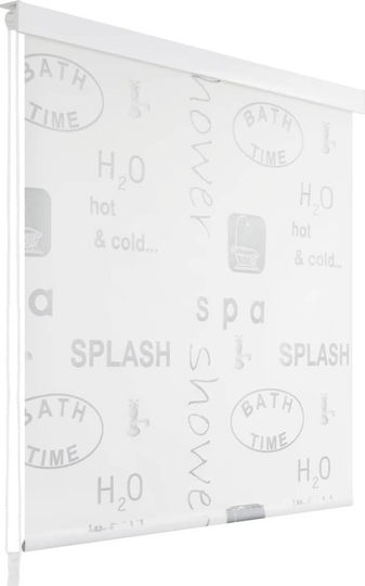 vidaXL Fabric Shower Roller Curtain 80x240cm Λευκό