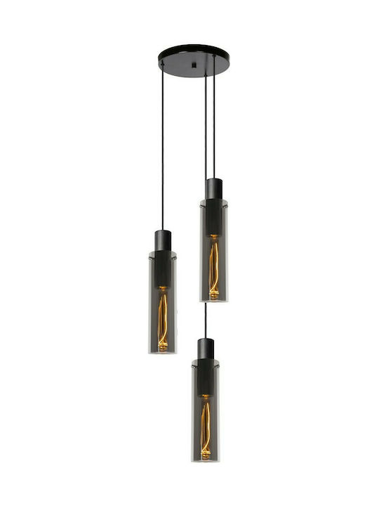 Lucide Lightning Orlando Pendant Light Three-Light for Socket E27 Black