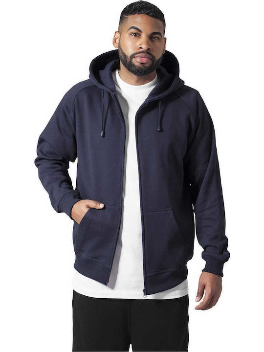 Urban Classics Men's Sweatshirt Jacket with Hood and Pockets Navy