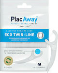 PlacAway Eco Twin-Line Ață Dentară firului dentar Mentă și Mâner în culoarea Alb 30buc