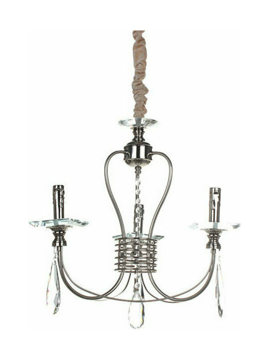 Keskor Chandelier with Crystals 3xE14 Silver 52cm 8986-3