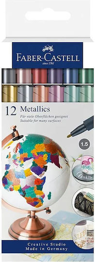 Faber-Castell Metallics Маркери за рисуване 1.5мм Комплект 12бр