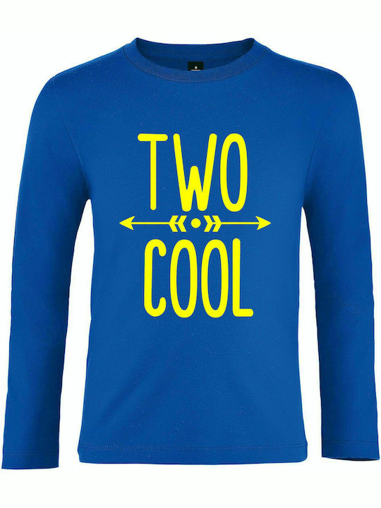 Children's Long Sleeve "TWO COOL", Royal blue