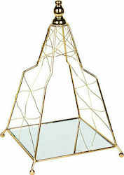 Keskor Διακοσμητικός Δίσκος Μεταλλικός Τετράγωνος Με Καθρέπτη Χρυσό 22x22x36cm