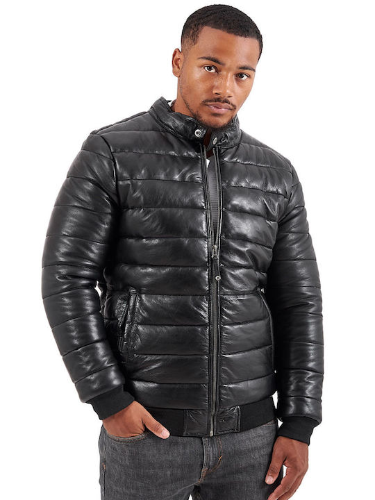 ADRIANO SHEEP BLACK - AUTHENTIC MEN'S BLACK LEATHER JACKET