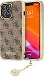 Guess 4G Charms Fabric Back Cover Brown (iPhone 13 Pro)