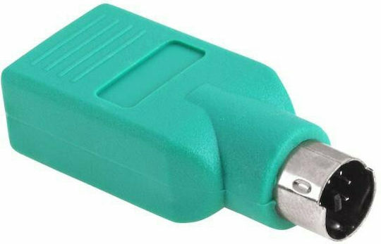 DM Pro Konverter PS/2 männlich zu USB-A weiblich Grün 1Stück DM-0502-2