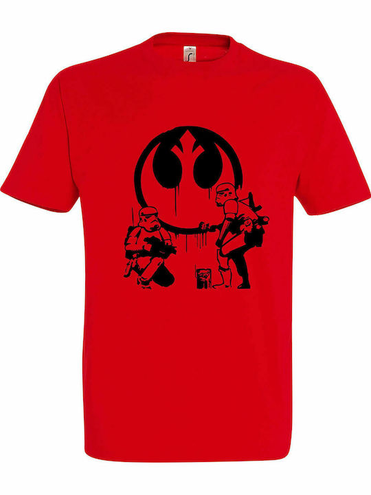 Tshirt unisex "Troopers Rebelion, Star Wars", Rot