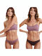 Bamboo Femei Slip 2Pack Roz