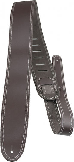 Perri's 2.5″ Brown Double Stitched Leather Guitar Strap Каишка за Бас Кафяв