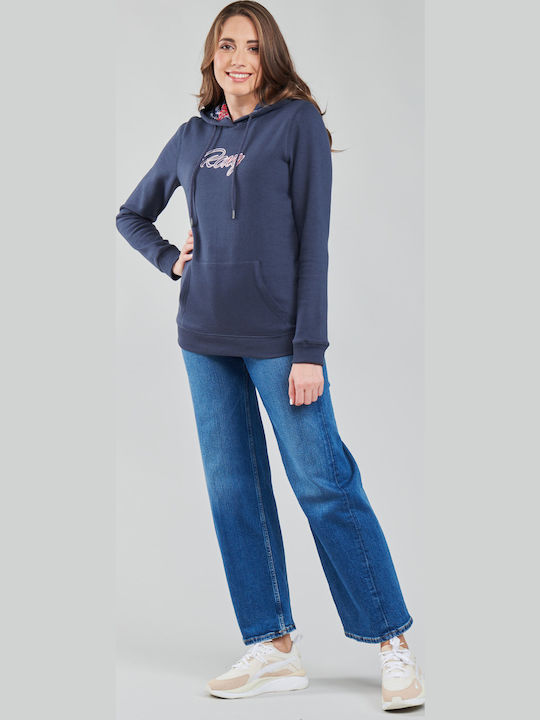 Right On Time Women's Sweatshirt Hooded Navy Blue
