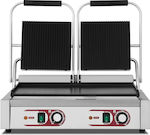 Dynamic Commercial Double Sandwich Maker with Ribbed Top and Flat Bottom 3600W