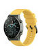 Twill Rubber Armband Silikon Gelb (Galaxy Watch (46mm) / Gear S3Huawei Watch GT/GT Pro 2/3/4/5 / Ultimate 46mm)