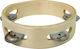 RP Beige Wooden Handheld Tambourine Jingles in Single Row