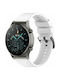 Twill Rubber Armband Silikon Weiß (Galaxy Watch (46mm) / Gear S3Huawei Watch 3 / Huawei Watch GT 2 Pro)