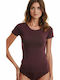 Walk W2203 Women's Short Sleeve T-Shirt Burgundy