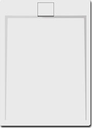 Karag Roccia Ορθογώνια Ακρυλική Ντουζιέρα 100x70cm White