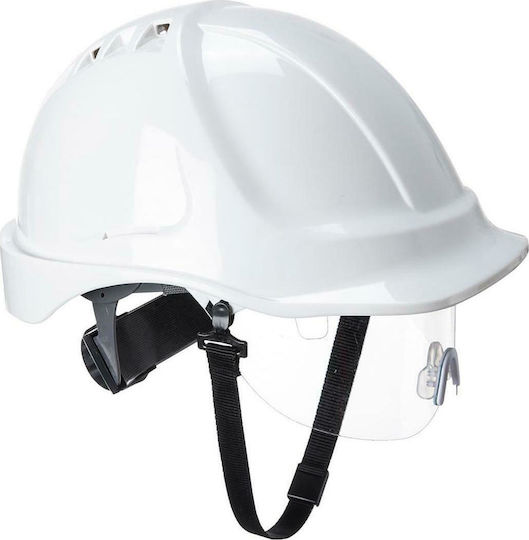 Portwest PW55WHR Construction Site Helmet with Resistance Visor White