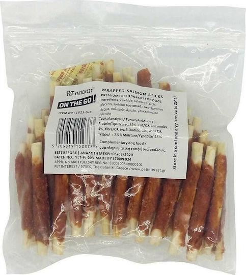 Pet Interest On The Go Wrapped Salmon Sticks Λιχουδιές Σκύλου χωρίς Σιτηρά με Σολομό 500gr 50τμχ