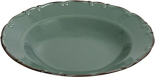 Espiel Liana Πιάτο Βαθύ από Πορσελάνη Πράσινο με Διάμετρο 23cm