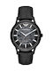 Emporio Armani Meccanico Men's Watch 43mm Battery with Black Leather Strap