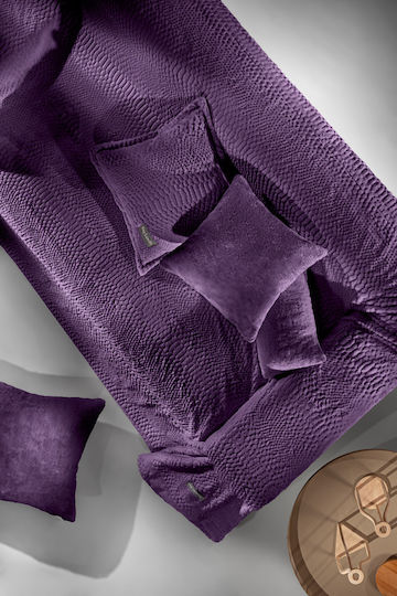 Guy Laroche Crusty Ριχτάρι Πολυθρόνας Γούνινο 130x170εκ. Aubergine με Μαξιλαροθήκη 1133086220007