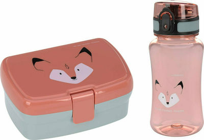 Laessig Αλεπού Kids Set Lunch Plastic Box Pink