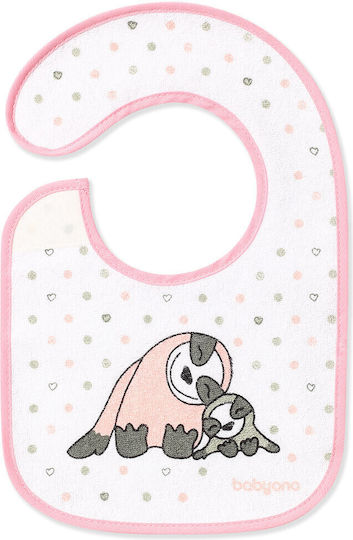 Babyono Baby Bib Fabric with Hoop & Loop Fastener Pink for 3 months+