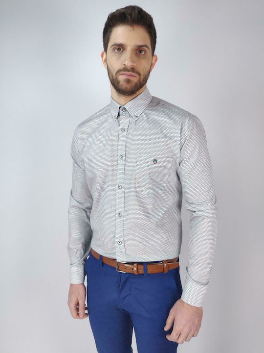 Long-sleeved Shirt White Grey