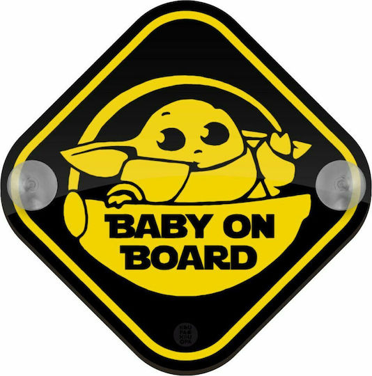 Koupakoupa Σήμα Baby on Board με Βεντούζα Κίτρινο