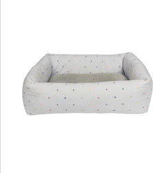 Sophie Allport Hearts Poof Dog Bed L In White Colour 80x65cm